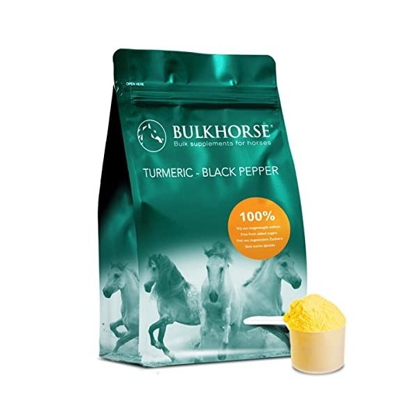 BulkHorse Curcuma + Poivre Noir | CURCUMA pour FONCTION ARTICULAIRE et DIGESTION | 100% sans sucres ajoutés | 1000 grammes