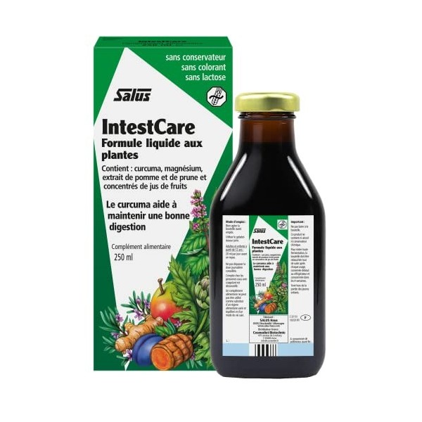 Salus IntestCare® - Formule Liquide - Digestion et Sphère Intestinale - À Base de Curcuma, Magnésium et Artichaut - 250 ml