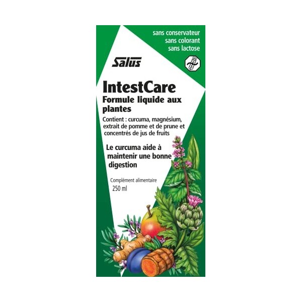 Salus IntestCare® - Formule Liquide - Digestion et Sphère Intestinale - À Base de Curcuma, Magnésium et Artichaut - 250 ml