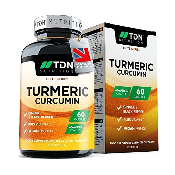 Capsules de Curcuma Puissant - 600 mg par Portion - 53% Plus d’Absorption Grâce à C-Perine - Micronisé Pour 5x Plus de Biodis