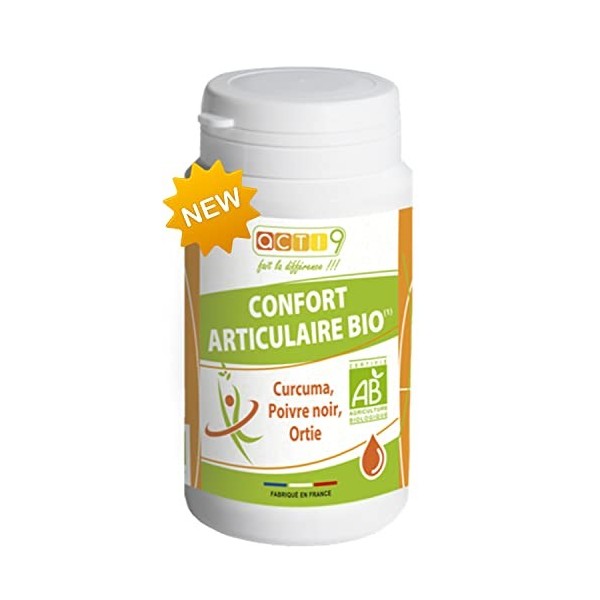 Curcuma Ortie et Poivre Noir Bio, Antioxydant, 60 Gélules végétales. Confort articulaire et digestif. Renforce la vitalité. F