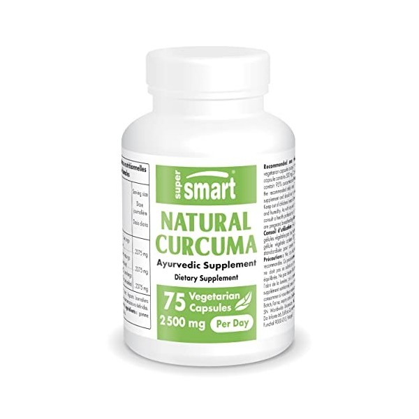 Curcuma Naturel 2500g par jour - Puissant Antioxydant - Propriétés Anti-Inflammatoire et Immunitaires - Normalisé à 95% de cu