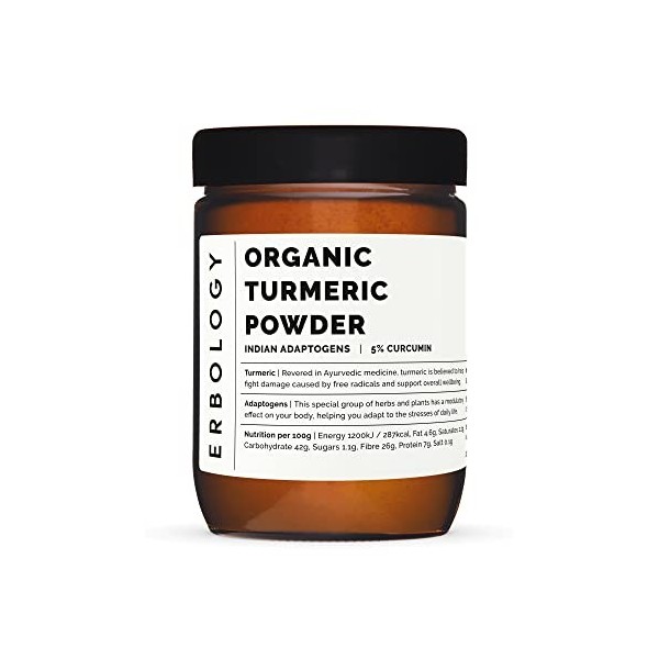 Organic Turmeric Powder 220g - 4.5% Curcumin - Adaptogen - Sustainably Sourced from India
