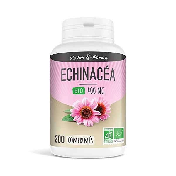 Echinacéa Bio 200 Comprimés 400 mg - Herbes et Plantes