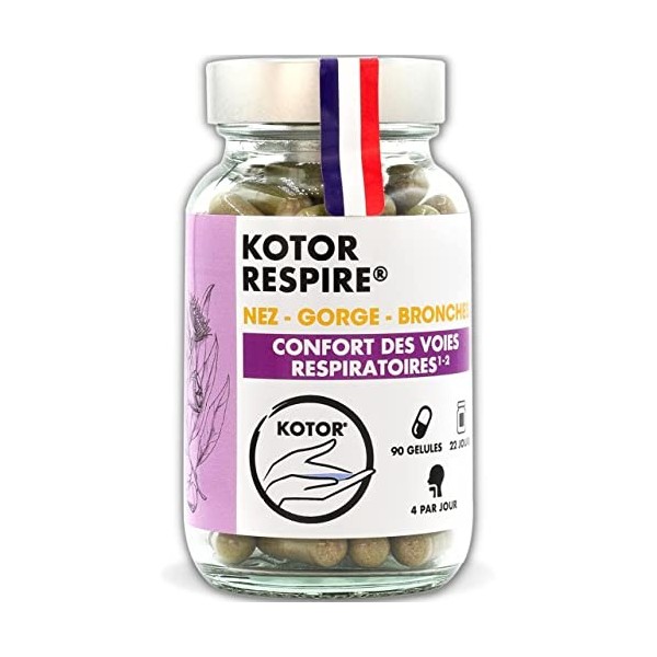 KOTOR RESPIRE | Libère les Voies Respiratoires | Rhume, Nez, Gorge, Toux | Eucalyptus + Thym + Plantain + Curcuma + Echinacea