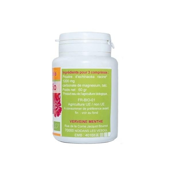 ECHINACEA racine BIO AB 120 comprimés dosées à 400 mg.