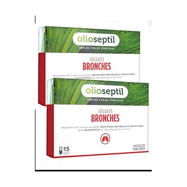 Olioseptil - Bronches - Lot de 2 x 15 gélules - Des bronches à 100% de leur capacité