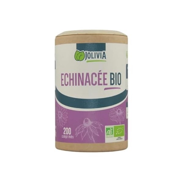 Echinacée Bio - 200 comprimés de 400 mg | Format Comprimé | Complément Alimentaire | Vegan | Fabriqué en France