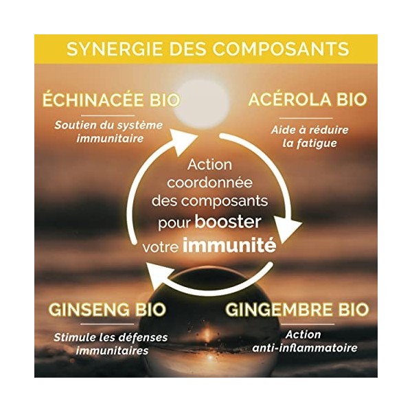 IMMU - Formule exclusive Bio Végan fabriquée en France - Complexe anti-oxydant anti-fatigue - Immunité vitalité défense énerg