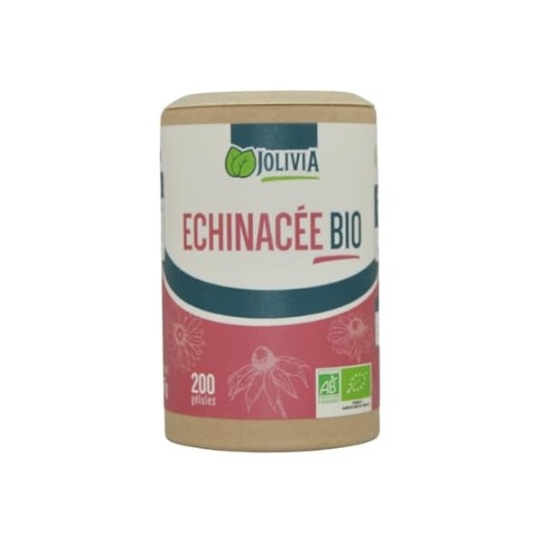 Echinacée Bio - 200 gélules végétales de 210 mg | Format Gélule | Complément Alimentaire | Vegan | Fabriqué en France