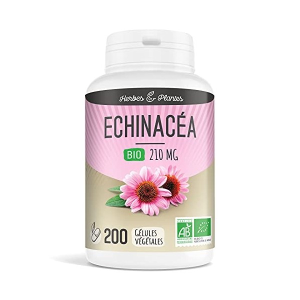 Herbes Et Plantes Echinacée Bio 200 Gélules Végétales 210 mg