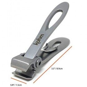 Kohm CP-220 Coupe-ongles à lame droite, 5 mm, très résistant, à large mâchoire pour ongles épais ou durs, pour hommes, person