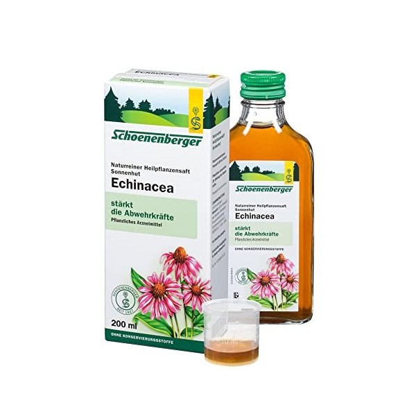 Schoenenberger Echinacea, Naturr. - Jus de plantes médicinales - Chapeau de soleil bio 6 x 200 ml 