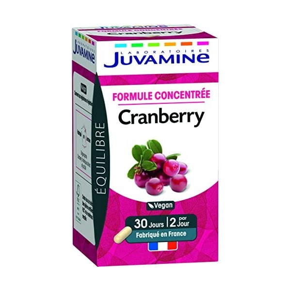 JUVAMINE - Equilibre - Formule Concentrée Cranberry - Vegan - Cranberry - 60 Unité