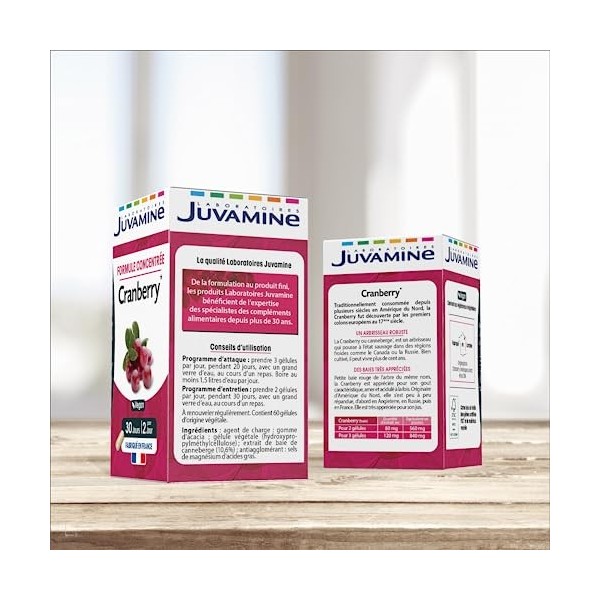 JUVAMINE - Equilibre - Formule Concentrée Cranberry - Vegan - Cranberry - 60 Unité