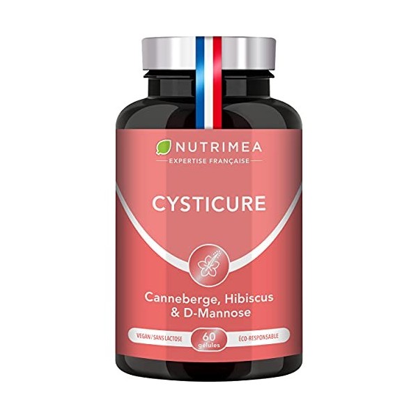 CYSTICURE - Inconfort Urinaire & Protection de la Flore Intime - Synergie Efficace avec Canneberge, Hibiscus & D-Mannose - 60