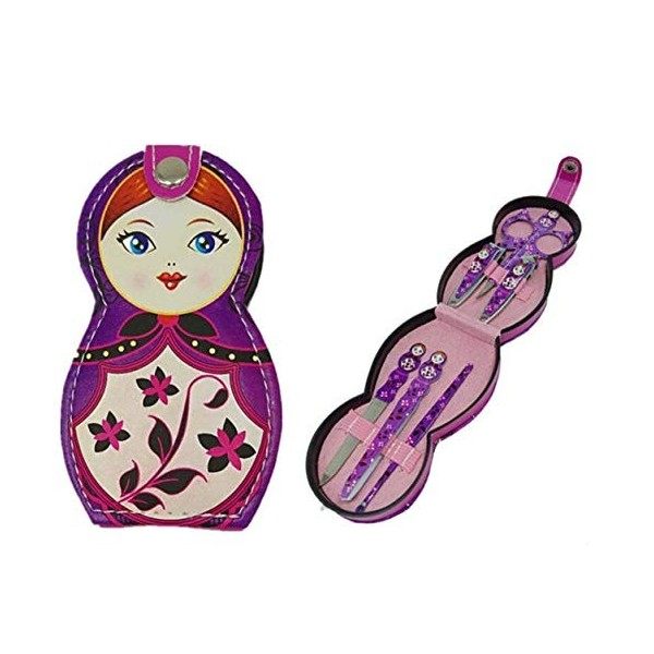 Pauljesus Children and Student nail clippers suit Colored Nail Clippers Lovely Russian Doll Pattern Manicure Tools Manicur.