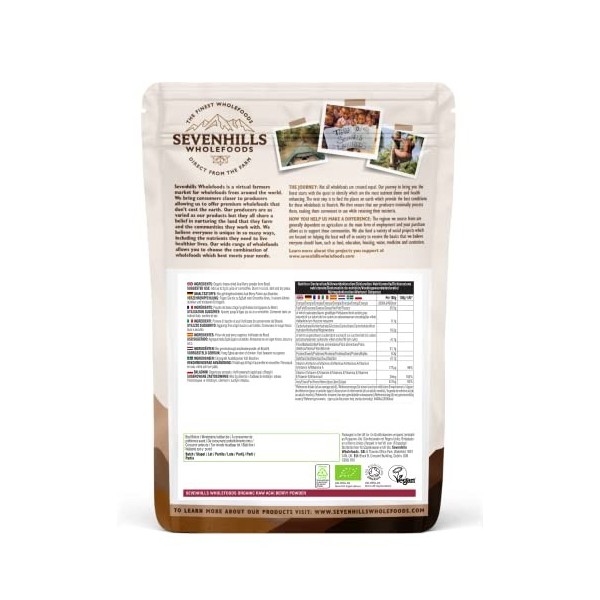 Sevenhills Wholefoods Poudre De Baie DAçaï Bio 250g