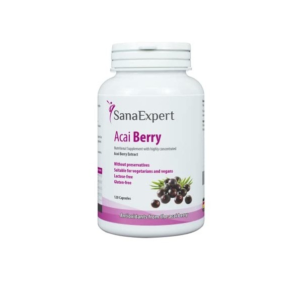 SanaExpert Acai Berry | EXTRAIT PURE DE BAIES DACAI | dosage élevé 4000 mg de fruit daçai .VEGAN avec ingrédients 100% natu