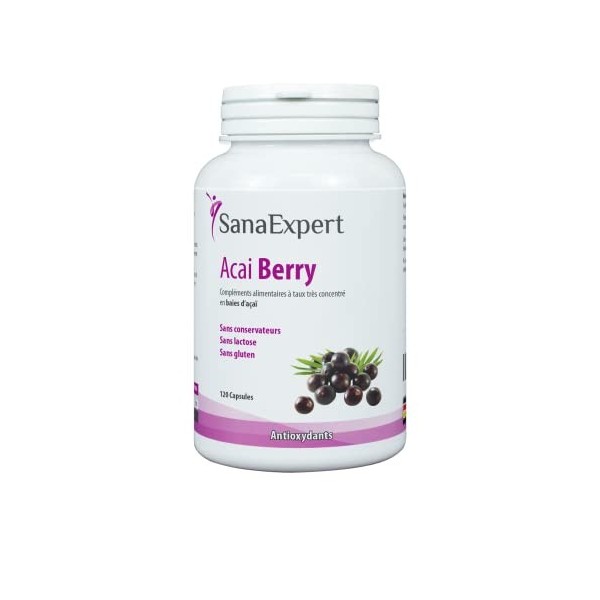 SanaExpert Acai Berry | EXTRAIT PURE DE BAIES DACAI | dosage élevé 4000 mg de fruit daçai .VEGAN avec ingrédients 100% natu