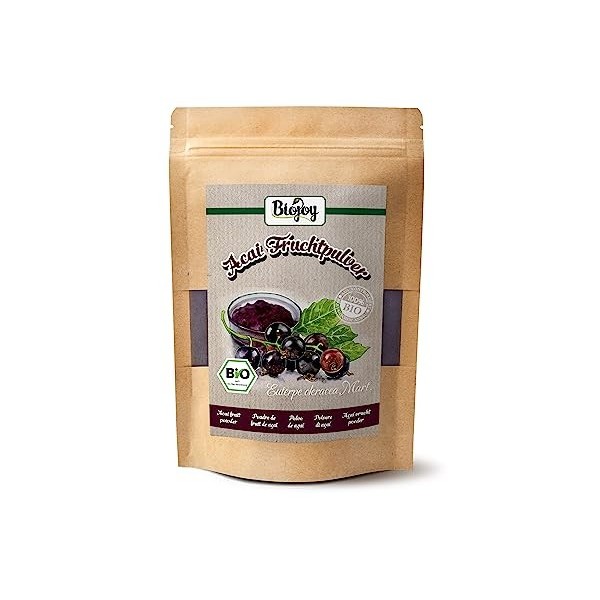 Biojoy Açaï en Poudre BIO, idéal en smoothies et shakes, Poudre de Baies d’Acai lyophilisé 250 gr Baie d'açaï