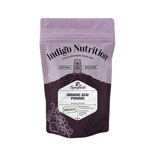 Indigo Herbs Poudre de Baies dAçaï Bio 100g | Freeze-Dried |