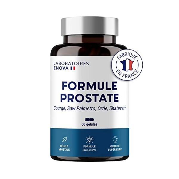 FORMULE PROSTATE | Courge, Saw Palmetto, Ortie, Shatavari | Rétention, Débit, Fréquence | 60 Gélules | Fabriqué en France | C