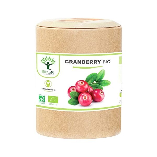 Cranberry Bio - Bioptimal - Complément Alimentaire - 100% Canneberge Sans Sucre - Infection Urinaire Cystite - 36mg de Proant