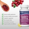 Canneberge 12000mg et Vitamine C 80mg | 120 Comprimés | Adapté aux Végétaliens | Jusqu’à 2 mois de Bienfaits| SimplySupplemen