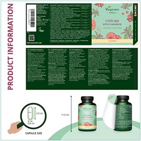 Cystite Complex Vegavero® | 120 gélules | 100% NATUREL : Avec D-Mannose + Canneberge + Ortie + Pamplemousse + Busserole | San