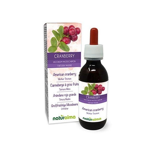 Canneberge à gros fruits ou Cranberry Vaccinium macrocarpon fruits Teinture Mère sans alcool Naturalma | Extrait liquide go