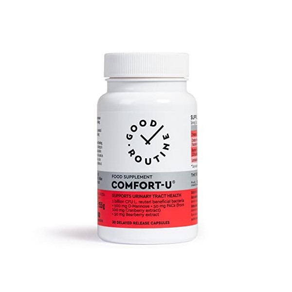 COMFORT-U® 30 Capsules - D-mannose, Extrait de Canneberge, Busserole, Santé Urinaire, Traitement des infections Urinaires, 