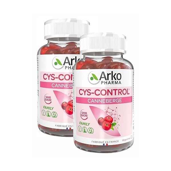 Arkopharma Cys-Control Canneberge 60 Gummies - Lot de 2 Boites de 60 Gummies