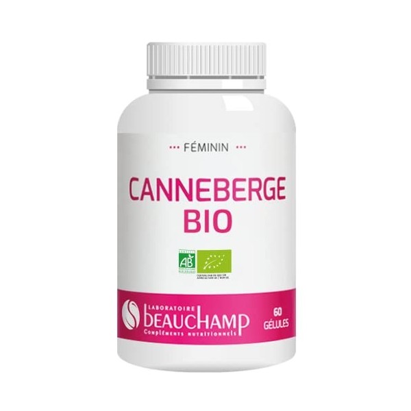 Laboratoire Beauchamp - Complément alimentaire CANNEBERGE BIO - 60 gélules - Confort urinaire féminin - 14% proanthocyanidine