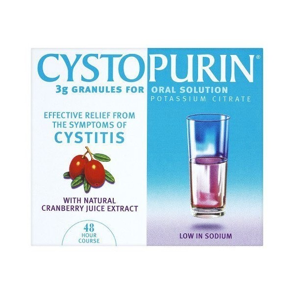Cystopurin Lot de 2 sachets de 3 g de granulés pour solution buccale avec extrait de jus de canneberge naturel