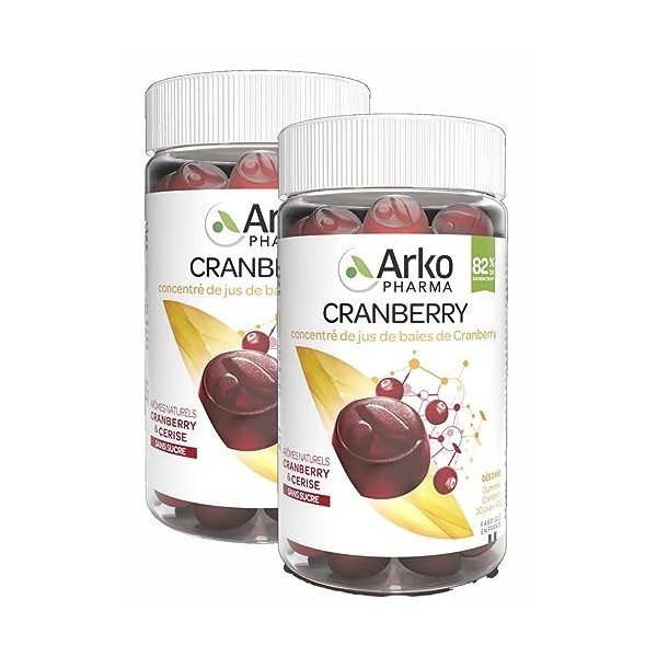 ARKOPHARMA - Gummies Phyto Cranberry - Lot de 2 boites de 60 Gummies