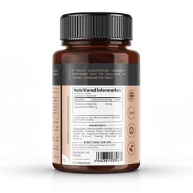 EXTRAIT DE CANNEBERGE ULTRA CONCENTRÉ 1000 mg x 1080 COMPRIMÉS 6 bouteilles de 180 comprimés – 3 ANS DE STOCK ! SKU: CRAN3x