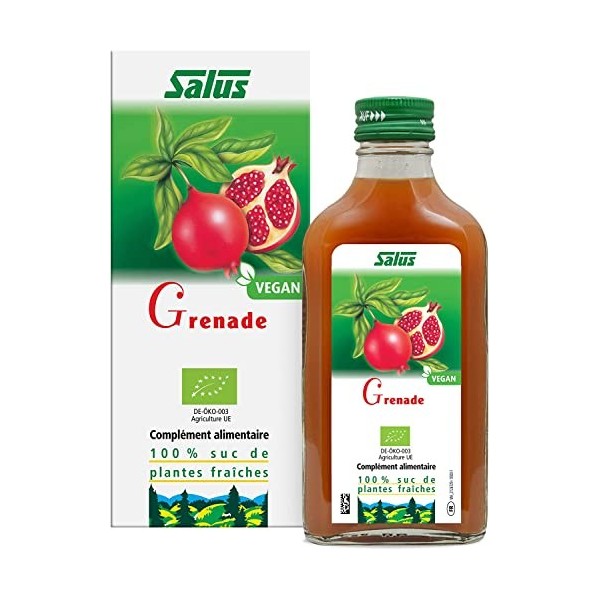 Salus – Grenade BIO – Complément Alimentaire à Base de Sucs de Grenade BIO – Végan, Sans Additifs – 200 ml