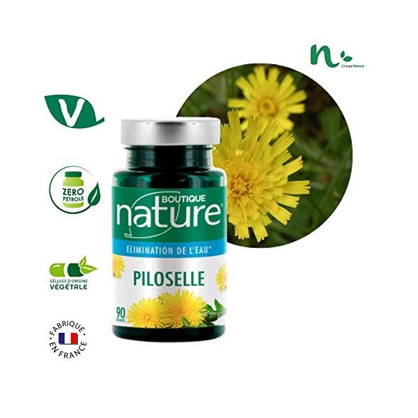 Boutique Nature - Complément Alimentaire - Piloselle - 90 Gélules Végétales - Stimule lélimination de leau, des toxines