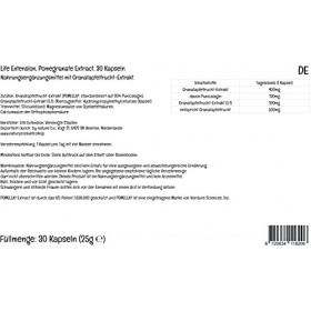 Life Extension, Pomegranate Extract Extrait de Grenade , 400mg, 30 Capsules végétaliennes, Testé en Laboratoire, Végétarien,