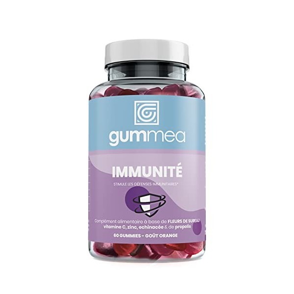 Gummea Immunité 60 Gummies | À Base de Fleur de Sureau, dÉchinacée, de Propolis, de Vitamine C et de Zinc | Un Allié de Choi