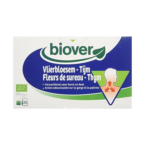 Biover Tisane Thym/Sureau AB 20 Sachets Lot de 2