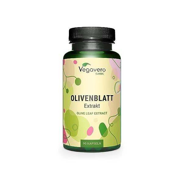 Extrait de Feuilles dOlivier Vegavero® | 7500 mg avec 40% dOleuropéine | Sans Additifs | Antioxydant Puissant + Système car