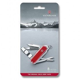 Victorinox Nailclip 580, Swiss Made, 8 Fonctions, Lime à Ongles, Coupe-Ongles, Lame, Ciseaux, Rouge