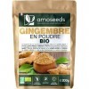 Gingembre en Poudre Bio 200G | Antioxydant, Articulations, Anti-nausée | Goût citronné et piquant | Qualité Supérieure