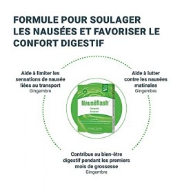 Densmore - Nauséflash - Complément Alimentaire Anti Nausée - Grossesse, Transport - Gélule à Libération Immédiate - Gingembre