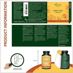 Défenses Immunitaires Complex Vegavero® | Avec Echinacea Purpurea, Vitamines C et D3 Naturelles, Zinc, Sélénium et Gingembre 