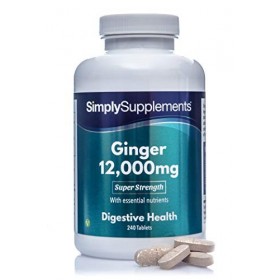 Gingembre 12000mg | Enriqui en Calcium & Manganèse | 240 Comprimés| Adapté aux Végétaliens |Jusqu’à 8 mois de bienfaits |Simp