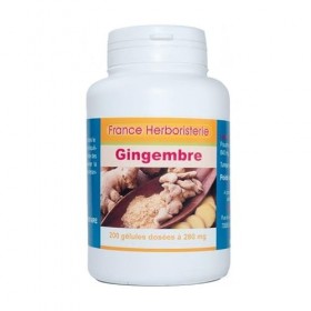 GELULES GINGEMBRE rhizome 200 gélules dosées à 280 mg poudre pure.