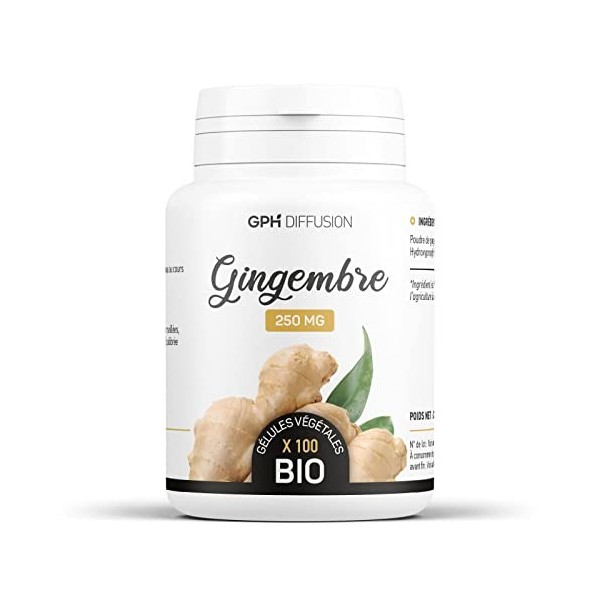 Gingembre racine biologique 250 mg - 100 gélules végétales